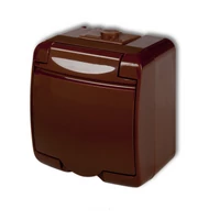 Karlik Junior 2P+F falon kívüli vízmentes dugalj, barna 4GHE-1S