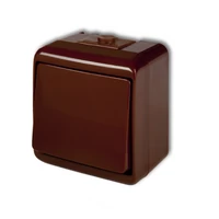 Karlik Junior 2P kapcsoló falon kívüli vízmentes kapcsoló, barna 4WHE-9