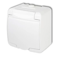 Karlik Junior 2P+F falon kívüli vízmentes dugalj, fehér GHE-1S