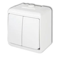 Karlik Junior csillárkapcsoló falon kívüli vízmentes kapcsoló, fehér WHE-2