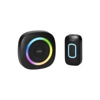 VIRONE DB-6/B PELA, vezeték nélküli, elemes kapucsengő, tanulórendszerrel, 60 hanggal, LED RGB, 300 m, fekete