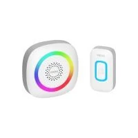 VIRONE DB-6/W PELA DC, vezeték nélküli, elemes kapucsengő, tanulórendszerrel, 60 hanggal, LED RGB, 300 m, fehér