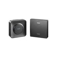 VIRONE DB-8/B TELERO AC, vezeték nélküli, hálózatról működő csengő, elemmentes csengőgomb, tanulórendszer, 36 hang, 200 m, fekete