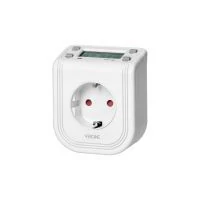 VIRONE DT-4(GS) Elektronikus időzítő felső LCD kijelzővel 230 VAC, 3680 W, 16 kapcsolási mód, jelenlét-szimulátor, Schuko