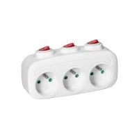 VIRONE ES-3 3x2P+F elosztó 3 db különálló kapcsolóval