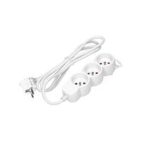 VIRONE ES-4/W/5 Elosztóaljzatok 3x 2P+F , 5m H05VV-F 1x1,5mm2, Imax = 16A, fehér