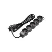 VIRONE ES-6/B/5 Elosztók 5x 2P+F, 5m H05VV-F 1x1,5mm2, Imax=16A, fekete