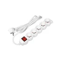 VIRONE ES-7/W/1,5 Elosztók 5x 2P+F kapcsolóval, 1,5m H05VV-F 1x1,5mm2, Imax=16A, fehér