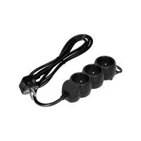 VIRONE ES-8/B/1,4 Elosztó 3x2P+F, 1,4m, 3x1mm², fekete