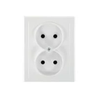 VIRONE FMS-106/2P/W Süllyesztett dupla aljzat 2x2P Malta 16A, 250V, PT-5M, fehér