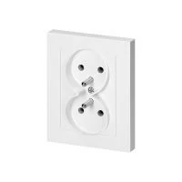 VIRONE FMS-106/W Süllyesztett dupla aljzat 2x2P+F Malta 16A, 250V, PT-6M, fehér