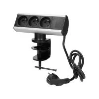 VIRONE FS-6 Asztali 3x2P+F aljzat szorítótartóval és 1,8 m-es kábellel