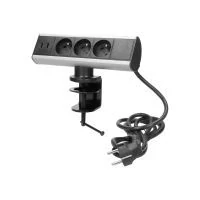 VIRONE FS-7 Bútoraljzat USB töltővel és csavaros szorítóval 3x2P + E, 2xUSB