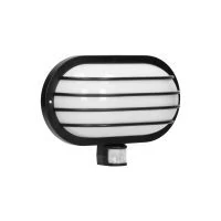 VIRONE LF-2/B LASO kerti lámpa, fekete, 180°-os mozgásérzékelővel, 1x60W, E27, IP44, műanyag