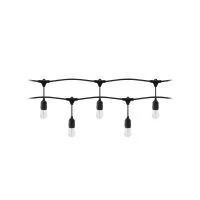 VIRONE LG-3/10M/E27/3 Világító füzér - 10 m hosszú, IP44, fekete + 10 LED izzó 1W E27, 3000K + 1 ingyenes izzó