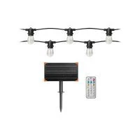 VIRONE LG-4/10M/E27/3 Napelemes világító girland - 10 m hosszú + 10 LED izzó 0,1 W E27, 3000K + 1 ingyenes izzó