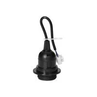 VIRONE LH/E27-27/B/PZ Zsinór alakú foglalat E27 peremmel, fekete