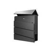 VIRONE MB-1/B BORNEO postaláda újságtartóval, horganyzott acél, fekete