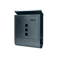 VIRONE MB-2/A HAITI postaláda újságtartóval és névtáblával, horganyzott acél, antracit