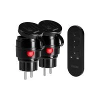 VIRONE RS-7(GS) MINI vezeték nélküli konnektorok távirányítóval, Schuko, 2+1, 2300W, IP44