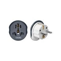 VIRONE TA-5 Utazóadapter - Európába, 230V/13A univerzális aljzat, Uni-Schuko dugó, szürke
