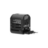 VIRONE TA-6 GOworld USB univerzális utazóadapter, több mint 200 országban működik világszerte, 100-240V, 8A, 2 x USB, 5VDC/2,4A intelligens azonosítás