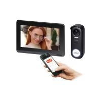 VIRONE VDP-76/B SINNI, családi video kaputelefon szett, vezeték nélküli, 420m, 7", Wi-Fi, érintőképernyő, Full HD