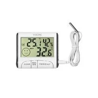 VIRONE WS-4 Multifunkcionális időjárás állomás, vezetékes, kültéri és beltéri hőmérséklet-kijelzéssel, valamint beltéri páratartalom-kijelzéssel, fehér