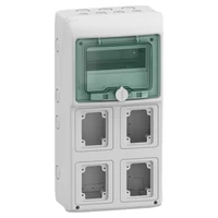 Schneider 13179 MUREVA (Kaedra) Kiselosztó, átlátszó ajtó, 1x8 modul+4 nyílás