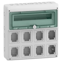 Schneider 13182 MUREVA (Kaedra) Kiselosztó, átlátszó ajtó, 1x18 modul+8 nyílás