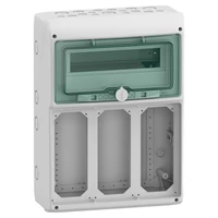 Schneider 13187 MUREVA (Kaedra) Kiselosztó, átlátszó ajtó, 1x12 modul+3 nyílás