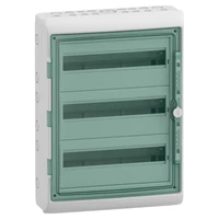 Schneider 13436 MUREVA (Kaedra) Kiselosztó, átlátszó ajtó, 3x18 modul