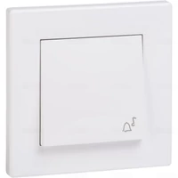 EPH0800221 ASFORA Egypólusú nyomó, fehér burkolattal, kerettel, süllyesztett, csengőjellel, vízmentes IP44 10A 250V