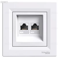 EPH4800121 ASFORA 2xRJ45 Cat6 UTP aljzat, fehér