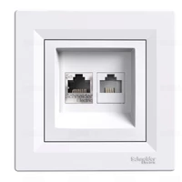 EPH4900121 ASFORA RJ45 Cat5e UTP + RJ12 aljzat, fehér