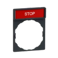 Schneider ZBY2304 Harmony címketartó 30x40 mm, Ø22 készülékekhez, 8x27 mm felirati címkével, STOP