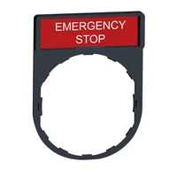 Schneider ZBY2330 Harmony címketartó 30x40 mm, Ø22 készülékekhez, 8x27 mm felirati címkével, EMERGENCY STOP