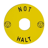 Schneider ZBY8230 jelölt címke Ø90 vészleállítóhoz - NOT-HALT/logo ISO13850