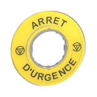 Schneider ZBY9120 jelölt címke Ø60 -vészleállítóhoz-ARRET D'URGENCE/logo ISO13850