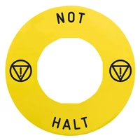 Schneider ZBY9230T jelölt címke Ø60 -vészleállítóhoz - NOT-HALT/logo ISO13850