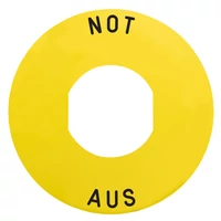 Schneider ZBY9260 jelölt címke Ø60 vészleállítóhoz - NOT-AUS /logo ISO13850
