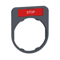 Schneider ZBYF2304C0 Harmony címketartó, 40x50 mm, Ø30 süllyesztett készülékhez, 8x27 címkéhez, STOP, szürke perem