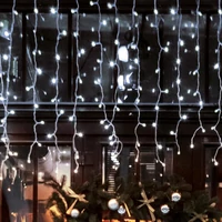 SOMOGYI Home DLFJ 200/WH LED-es fényfüggöny, 5 m / 200 db hidegfehér LED, állófényű, fehér vezeték, sorolható, kül- és beltéri kivitel