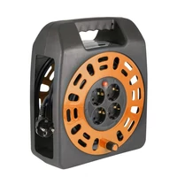 SOMOGYI Home HJR 3-20 kábeldob, 20 m, IP20 kivitel, műanyag tartó, H05VV-F 3G1,0 mm2 kábel, max. 2300 W, védőkapcsoló, 4 védőérintkezős aljzat