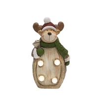 SOMOGYI Home KDC 17 LED-es kerámia rénszarvas asztali dísz, 4 db LED