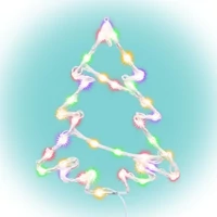 SOMOGYI Home KID502M fenyőfa ablakdísz, kül- és beltéri kivitel, 35 db színes LED, 2 tapadókorong, fehér tápkábel, 33 x 28 cm