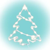 SOMOGYI Home KID502WW fenyőfa ablakdísz, kül- és beltéri kivitel, 35 db melegfehér LED, 2 tapadókorong, fehér tápkábel, 33 x 28 cm