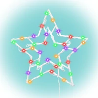 SOMOGYI Home KID503M csillag ablakdísz, kül- és beltéri kivitel, 35 db színes LED, 2 tapadókorong, fehér tápkábel, 33 x 28 cm