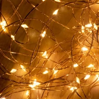 SOMOGYI Home ML 120/WW micro LED-es fényfüzérköteg, 120 db melegfehér micro LED, 6 ágú, vékony, ezüstszínű vezeték, hálózati adapter, kül- és beltéri kivitel