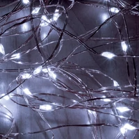 SOMOGYI Home ML 200/WH micro LED-es fényfüzérköteg, 200 db hidegfehér micro LED, 10 ágú, vékony, ezüstszínű vezeték, hálózati adapter, kül- és beltéri kivitel